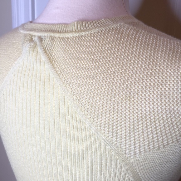 TSE Yellow Short Sleeve Spring cashmere blend Sweater M - Picture 6 of 7